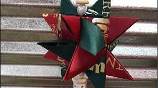 Froebel Star Ornaments with Scrapbook Paper [upl. by Yznel]