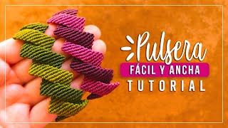 Cómo hacer pulsera de hilo fácil y ancha 14✨ Paso a Paso  DIY Macrame Friendship Bracelet [upl. by Ettecul]