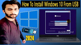 How To Install Windows 10 From USB  window 10 karne ka tarika  window 10 karne ka tarika usb 2024 [upl. by Novelia]