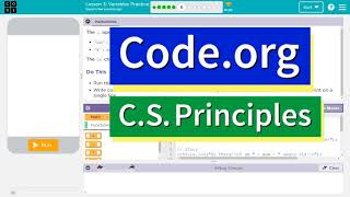 Codeorg Lesson 35 Variables Practice  Tutorial with Answers  Unit 4 CS Principles [upl. by Puett]