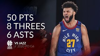 Jamal Murray 50 pts 8 threes 6 asts vs Jazz 2020 PO G6 [upl. by Cestar775]