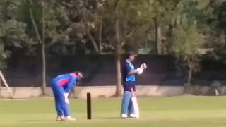 DHONI amp TIWARY BATTING JHARKHAND VS HYDERABAD VIZAY HZARE TROPHY [upl. by Oflodor]