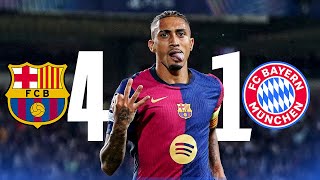 BARCELONA 41 BAYERN MUNICH  RAPHINHA HATTRICK [upl. by Nauht728]