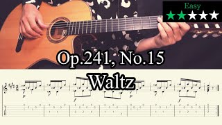 Waltz Op241 No15  FCarulli【Classical Guitar Tab】 [upl. by Aicilegna378]