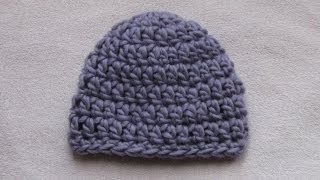 VERY EASY crochet chunky baby hat tutorial  20 minute baby hat [upl. by Ativahs]