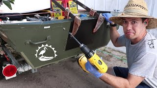 Fixing the Transom on a 1436 Jon Boat Aluminum Plate amp M5200 2of3 [upl. by Peppel]