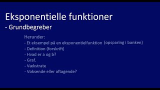 Eksponentielle funktioner  Introduktion og grundbegreber [upl. by Rosetta42]