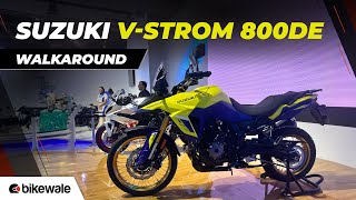 Suzuki VStrom 800DE Walkaround amp First Impressions  Bharat Mobility Expo 2024  Bikewale [upl. by Arinaid791]