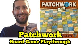 Patchwork Board Game Playthrough solo mode [upl. by Ayetal627]