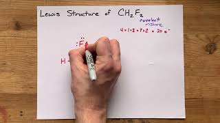 Lewis Structure of CH2F2 difluoromethane [upl. by Older]