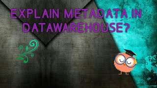 EXPLAIN METADATA IN DATAWAREHOUSEHINDIDIPLOMACSE [upl. by Eaton]