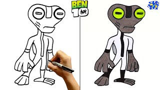 Ben 10 Drawing Grey Matter  How to Draw Grey Matter from Ben 10 Classic [upl. by Iralam]