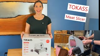 TOKASS Meat Slicer easy to clean and use meat slicer breadslicer [upl. by Chipman]