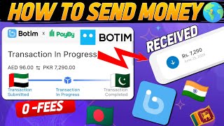 Botim international money transfer How to send money to India Pakistan bank account 0 fees [upl. by Hepzi]