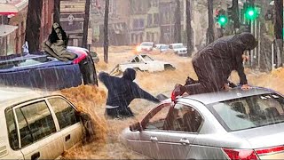 A terrible flood sweeps hundreds of cars away in Catania Sicily Italy [upl. by Pulling]