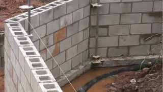 Offset angles with Masonry story poles for laying block foundation [upl. by Downe]