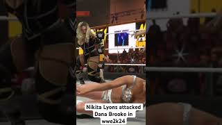 Nikita Lyons attacked Danna Brooke in wwe2k24 [upl. by Wurst349]