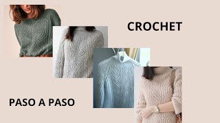 BLUSA FACIL A CROCHET PUNTO BRIOCH VUELTAS RECORTADAS [upl. by Bronson]