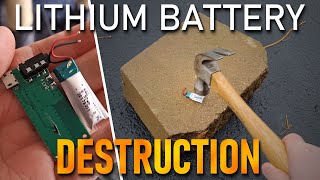 LITHIUM BATTERY DESTRUCTION and Reaction with Water [upl. by Irodim]