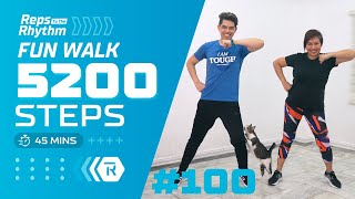 FUN 45 MIN 5200 STEPS WALKING Workout • Walking Workout 100 • Keoni Tamayo [upl. by Lal]