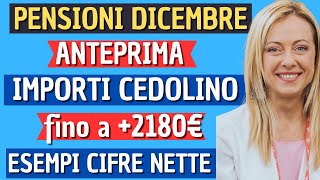 ✅UFFICIALE PENSIONI DICEMBRE ANTEPRIMA CEDOLINO DICEMBRE esempi con IMPORTI e CIFRE NETTE [upl. by Paulo]