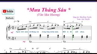 Mưa Tháng Sáu  Văn Mai Hương  sheet piano pdf [upl. by Eynobe]