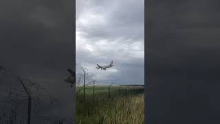 Volotea landing at LilleLesquin LIL airport short plane [upl. by Atinuj]