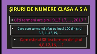 SIRURI DE NUMERE CLASA 5 4 MATEMATICA CATI TERMENI ARE UN SIR SUMA LUI GAUSS EXERCITII POZITIA LOCUL [upl. by Culver]