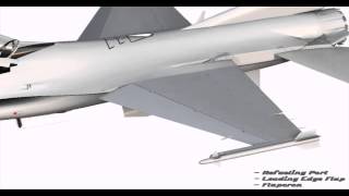 F16 Rigging and Animation Test  Refueling Port  Leading Edge Flap  Flaperon [upl. by Knipe5]