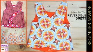 How to Sew REVERSIBLE DRESS  Beginners Sewing Lesson 32 [upl. by Ahsar712]