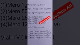 Mero Injection All Meropenem injection intravenousinjection shortsvideo viralvideo medicine [upl. by Nahgrom]