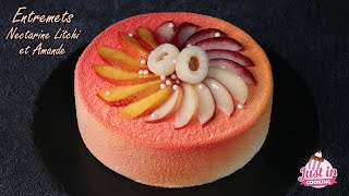 Recette dEntremets Nectarine Litchi et Amande  Nouveau décor 😉 [upl. by Perrins]