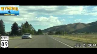 Evanston WY to Jackson WY Time Lapse Drive 2014 [upl. by Tterb]