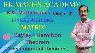 Cayley  Hamilton theorem  Matrix  Linear algebra [upl. by Aitital]