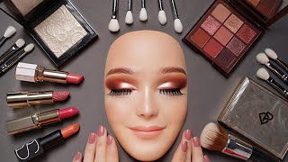 ASMR Bronze Glam Makeup On Mannequin  Whispered [upl. by Madelon]