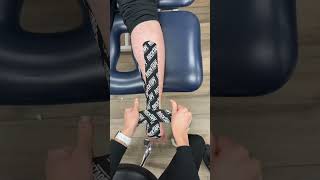 Kinesiology taping technique for calf inhibition kinesiotaping kinesiotape calfpain calfmuscles [upl. by Eimme797]