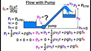 Physics 341 Bernoullis Equation amp Flow in Pipes 21 of 38 Flow with Pump [upl. by Rania]