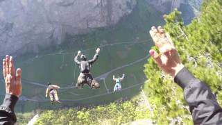 BASE JUMP in Lauterbrunnen  Multi Way La Mousse Exit [upl. by Talanian994]