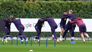 Jude Bellingham and Harry Kane in England training ahead of Republic of Ireland League match [upl. by Ennailuj]