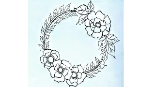 How to draw a Floral Designs drawing  drawing flowers easy [upl. by Boycie]