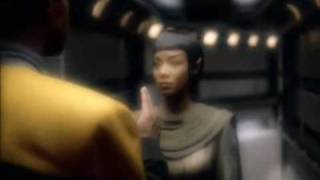 Tuvok and his wife TPel share a Vulcan kiss Star Trek Voyager Bliss [upl. by Einnhoj]