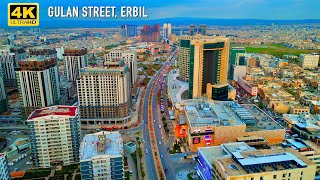 Gulan Street Erbil City 2024 Aerial View 4K 60FPS KURDISTAN Drone [upl. by Katzen463]