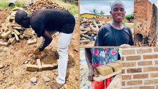 How Hand made Clay Bricks 🧱 are Made  A Visit to a Brick Factory in Kumasi Ghana 🇬🇭 [upl. by Nyrok]