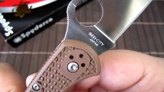 SPYDERCO DELICA 4 FLAT GROUND FRN Brown [upl. by Wernher]