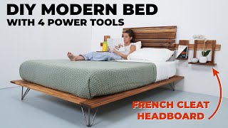 DIY Modern Bed Frame with a French Cleat Headboard [upl. by Kevan]