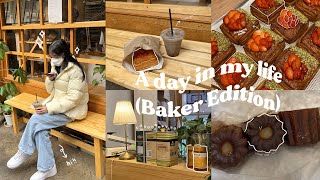 a day in my life working at a japanese bakery 🥐🧈☕️ [upl. by Allerim]