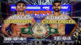 Full hightlights MARLON TAPALES 🇵🇭vs 🇮🇳KUMAR SAURABH WBC Asia Champion [upl. by Annoved]