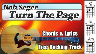 🎸 Turn The Page  Bob Seger  Cover  Free Backing Track Chords and Lyrics shorts [upl. by Ailati]