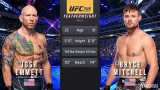 JOSH EMMETT VS BRYCE MITCHELL FULL FIGHT UFC 296 [upl. by Cronin]