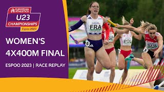 INCREDIBLE finish 🔥 Womens 4x400m final  Espoo 2023 [upl. by Anomahs]